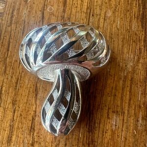 Trifari Mushroom Pin Silver Tone